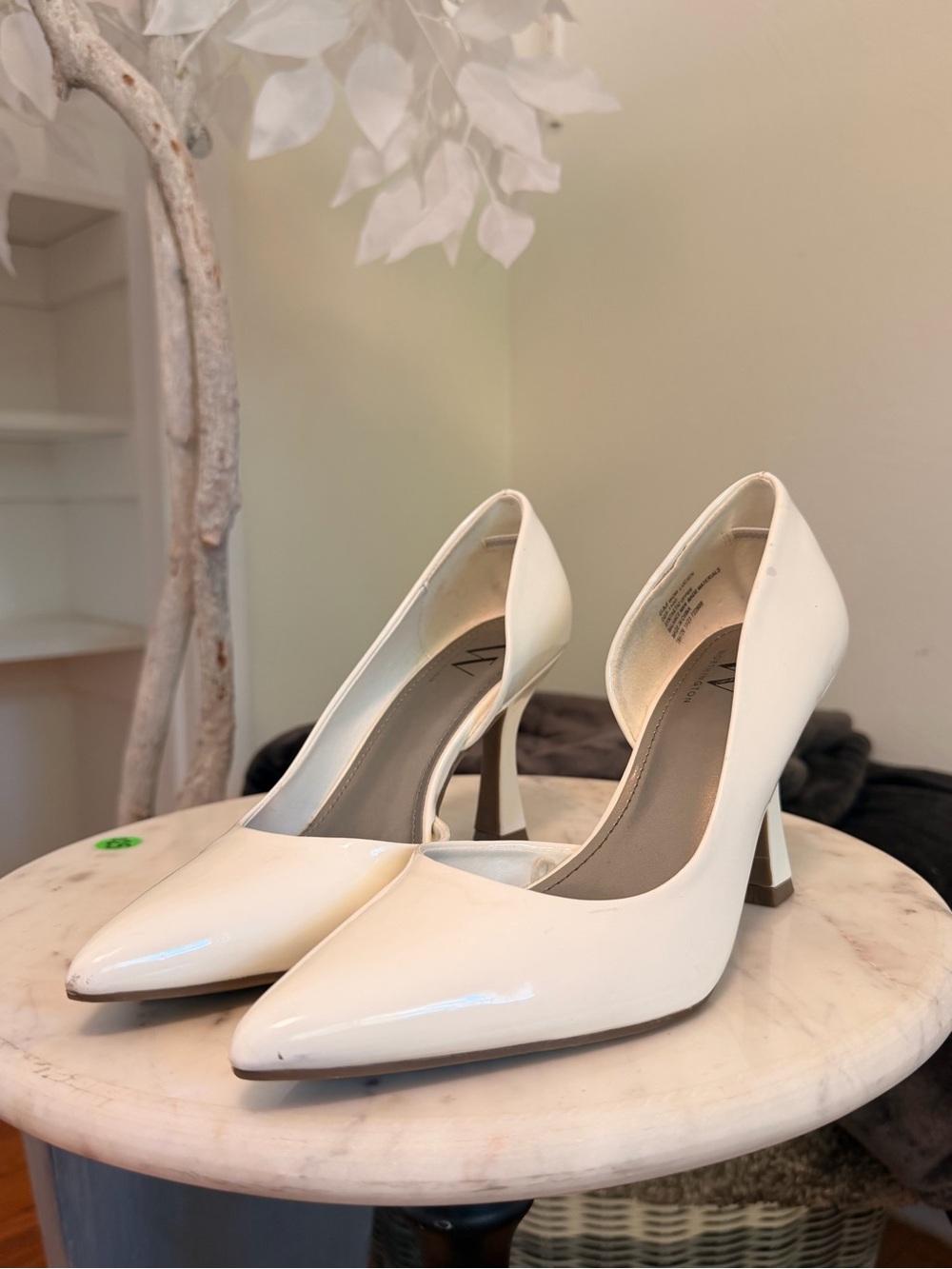 Worthington White Patent Pointed-Toe Heels